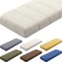 Wenqik Bench Cushion 36x14x4 Inch for Indoor Outdoor Furniture Tufted Thicken Bay Window Seat Cushion Non Slip Waterproof Dining Piano Bench Pad Pillow Anti Cat Scratch for Patio Porch Swing, Beige