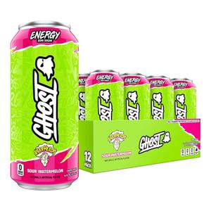 GHOST Energy Drink - 12-Pack, Warheads Sour Watermelon, 16oz - Energy & Focus & No Artificial Colors - 200mg of Natural Caffeine, L-Carnitine & Taurine - Gluten-Free & Vegan, Exp Date: 07/2026 GHOST Energy Drink - 12-Pack, Warheads Sour Watermelon, 16oz - Energy & Focus & No Artificial Colors - 200mg of Natural Caffeine, L-Carnitine & Taurine - Gluten-Free & Vegan, Exp Date: 07/2026