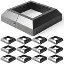 12 pcs 4x4 (Actual: 3.5"x3.5") Aluminum Deck Post Base Cover, for Railings, Stairs, Patios, Porches, Split Deck Post Skirt (Black)