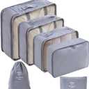 6 Set Packing Cubes for Suitcases Travel Luggage Packing Organizers,Travel Essentials Luggage Organizer for Travel Accessories Shoe Bag Tioletry Bag Laundry Bag (Grey) (Gray)