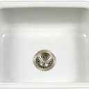 Houzer Porcela White Porcelain Enamel Steel Kitchen Sink: 23 Inch Undermount Single Bowl Sink, Durable & Versatile, Essential for Home and Apartment: PCS-2500 WH