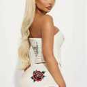 Glitrandi Two Piece Sets For Women Fashion Print Drawstring Tube Top With Shorts Summer Sexy Outfits (White, XXL)