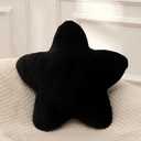 Small Star Throw Pillows for Bed, Decorative Throw Pillows for Couch Livingroom,15" Black Pillows Aesthetic Cute Floor Pillow with Soft Plush for Sofa Bedroom Kids Xmas Gift (Black)