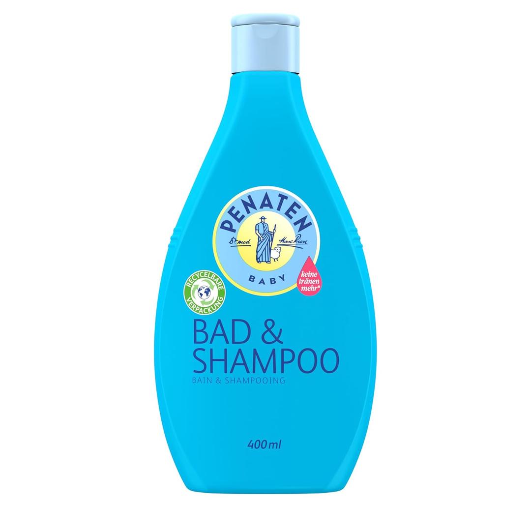 Penaten Bad & Shampoo, sanft reinigendes & pflegendes 2 in 1 Badezusatz Waschgel & Baby Shampoo (1 x 400 ml)