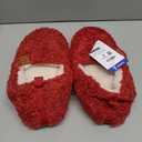 EverFoams Womens Soft Curly Full Slippers Memory Foam Lightweight House Shoes Cozy Loafer with Polar Fleece Lining (8.5, Red)