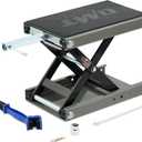 Orion Motor Tech Motorcycle Lift, 1100lb Motorcycle Scissor Lift Jack with Wide Deck T Handle 3/8" Socket, Motorbike Center Stand with Chain Brush, Crank Hoist Stand for ATV Dirt Bike Cruiser, Gray