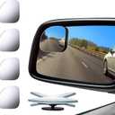 Mudder 4 Pcs Blind Spot Automobile Car Mirror Glass Frameless Convex Mirror Blindspot Side Blindspot Rearview Wide-angled Rear View Mirrors with Adjustable Stick for Suv Trucks Car Accessories