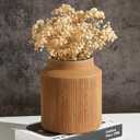 Farmhouse Vase for Home Decor, Vintage Rustic Terracotta Flower Vase Suitable for Home Decor, Living Room, Shelf, Dining Table. 7IN. Ochre