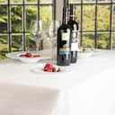 PLASTICPRO Disposable 3 Ply Paper & Plastic Tablecloth Absorbent, Waterproof, White Table Cover for Rectangle Tables fits 6-8 Foot Tables Size: 54'' X 108'' Case of 36