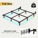 Awesofurni Full Size Bed Frame with Smart LED Lights, 7 Inch Basics Metal Bed Frame, Heavy Duty 9-Leg Base for Box Spring and Mattress, Noise-Free, Easy Assembly, Black