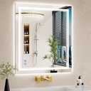 28X32 LED Bathroom Mirror with Lights, Anti-Fog, Backlit + Front Lit, Dimmable, Led Vanity Mirror for Wall, Lighted Bathroom Mirror, 3 Colors, Shatter-Proof Tempered Glass
