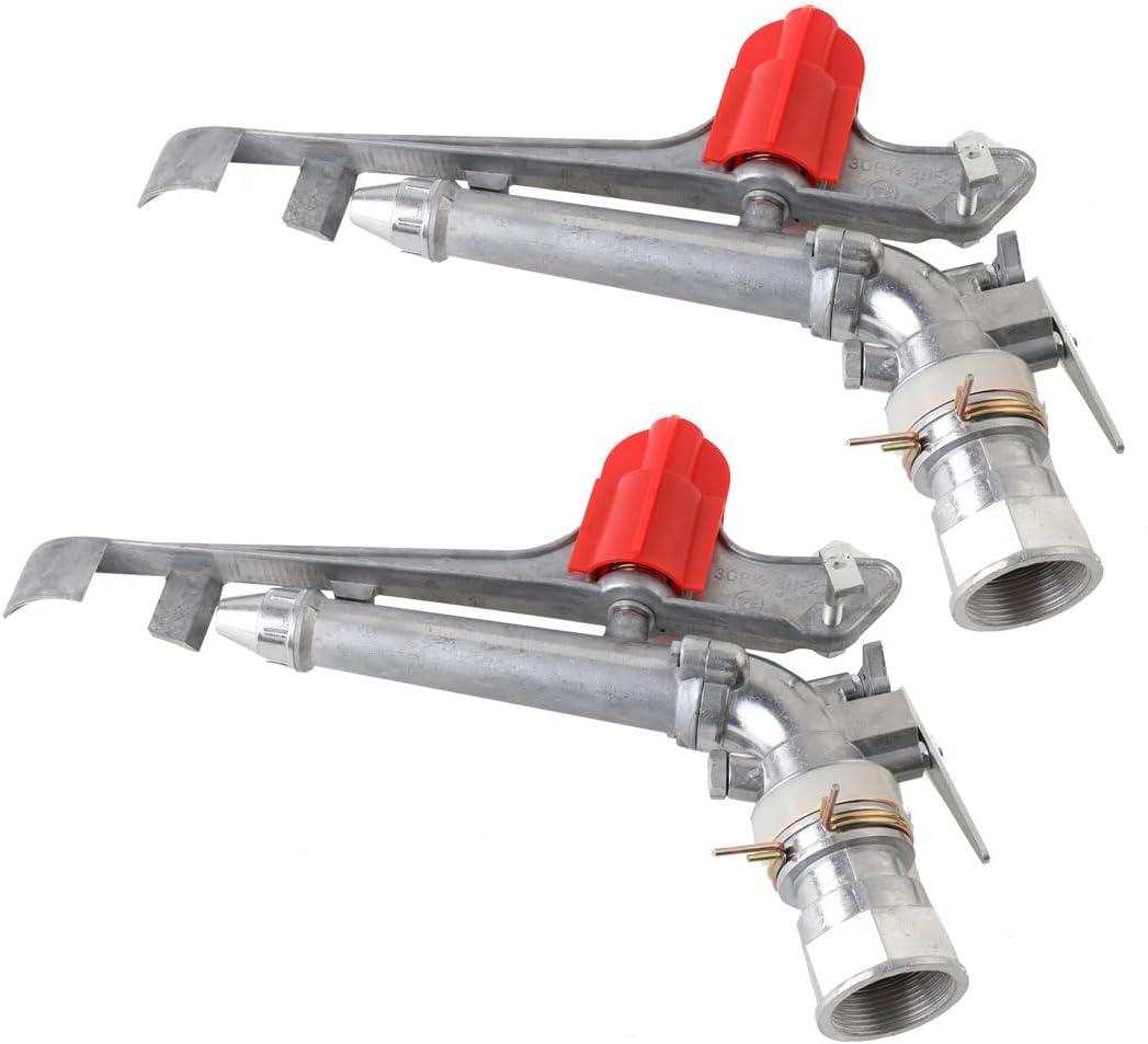 1.5" Agriculture Farm Irrigation Sprinkler Lawn Sprinkler Irrigation Spray Gun Large-Area Watering Spray 360 Rotary Farm Lawn Garden Irrigation, Pack of 2