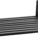 Microwave Oven Rack, Wall-Mounted Single Shelf, Heavy Duty, 1 Shelf, 60 lb Capacity, Black Iron, Powder Coated, Wall Mount, Kitchen Storage