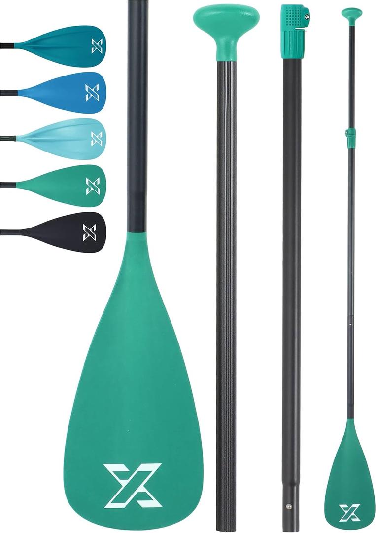 ZLX Paddle Board Paddle, 3 or 4 Piece Adjustable SUP Paddle, Detachable Floating Kayak Paddles, Lightweight Oar with Premium Durable Fiber Blade, for Paddleboard, Surfing, Water Sports Enjoyment
