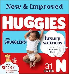 Huggies Size Newborn Diapers, Little Snugglers Baby Diapers, Size Newborn (up to 10 lbs), 31 Count,