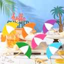Jetec 6 Pcs Summer Decorations for Home Wooden Umbrella Tiered Tray Decor Colorful Umbrella Centerpieces for Tables Sun Shade Parasol Block Signs Farmhouse Decorative Brolly for Home Shelf Decor