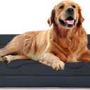 JoicyCo Large Dog Bed Soft Dog Crate Pad Mat 42 in Non-Slip Bottom Washable Dog Sleeping Mattress Pet Beds Cat Bed Kennel Pad, Dark Gray (42.0"L x 28.0"W x 1.2"Th)