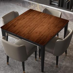 Fitted Table Cover Elastic Edged Polyester Waterproof Table Cloths, Aged Wooden Planks Texture Old, Fitted Square Tablecloth Table Cloths for Banquet, Fits for 36"x36" Table