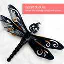 FUNWILDLIFE Metal Dragonfly Wall Decor - 2 Pack 13.7" Novel Design Pumpkin-headed Dragonfly Decor for Outdoor, 2 Layer Metal Hanging Decoration for Garden Yard Living Room Bedroom Patio Balcony