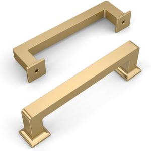 Amerdeco 10 Pack Champagne Bronze Cabinet Pulls 3-3/4 Inch(96MM) Hole Centers Kitchen Cabinet Handles Cabinet Hardware Kitchen Handles for Cabinets Cupboard Handles Drawer Pulls ZH0019