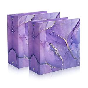 Mini 3 Ring Binder 5.5 x 8.5, 2Inch Binder, Round Ring, Purple, 2 Pack