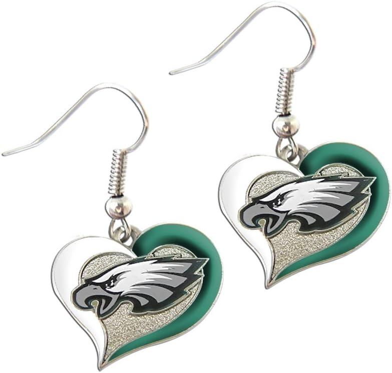 NFL Philadelphia Eagles Swirl Heart Earrings