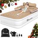 YITAHOME FullXL Size Air Mattress with Headboard and Pump, 18in Blow Up Mattress with Carry Bag, and Travel, Brown