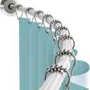 Zenna Home Rustproof Curved Shower Curtain Rod, No Drill Tension or Permanent Mount Adjustable Curved Shower Rod for Bathroom, Easy Install, Rounded for Extra Room, 50 to 72 Inches, Brushed Nickel