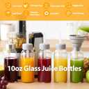 Sursip 10 oz Glass Juice Bottles, 12 Pack with Stainless Steel Lids Reusable Small Glass Bottles for Smoothies, Iced Tea & Milk Leak-Proof, BPA-Free, Dishwasher Safe