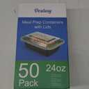 50 Pack (100-Piece) 24 oz Meal Prep Containers Reusable with Lids, Sturdy Leakproof & Food Safe, Microwave, Freezer, Dishwasher Safe Prep Containers, To Go Take Out Plastic Food Storage