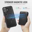 for iPhone 17 Wallet Case Compatible with Magsafe, Magnetic RFID Blocking Card Holder Kickstand 2 in 1 Detachable Case for iPhone 17 6.3", Carbon Black