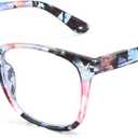 FEISEDY Vintage Reading Blue Light Blocking Glasses Women Men Reader Spring Hinge Glasses B2519 (Floral)