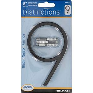Hillman Distinctions 5 in. Black Metal Screw-On Number 9 1 pc. - Case of: 3;33