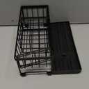 Cisily Black Sponge Holder for Kitchen Sink, Sink Caddy Organizer with High Brush Holder, Kitchen Countertop Organizers and Storage Essentials, Rustproof 304 Stainless Steel, Soap Dispenser Organize