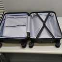 KYME Carry on luggage 22x14x9 Airline Approved Suitcase Hardshell With Double Spinner Wheels, PC+ABS TSA Lock Travel Luggage (Black, 20" Carry On)