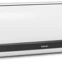 Brabantia Roll Top Bread Box | Large | White | Metal Front Opening Bread Store for Kitchen Countertop | Partly Flat Top for Extra Storage, Magnet Closing Lid | Fits 2 Loaves