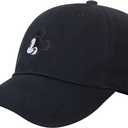 Cartoon Baseball Cap Embroidery and Printing Sun Hats Men Women Hip Hop Baseball Hat for Outdoor Sports Decoration (One Size, Black)
