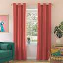 Sun Zero Riley Kids Bedroom Blackout Grommet Curtain Panel, 40" x 63, Sunset Coral