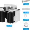 PATIKIL Broom and Mop Holder, 12 Pack Wall Mounted Stainless Steel Mop Hanger Heavy Garden Tool Organizer Rack Hanging Clips with Screws for Home Garage, Black