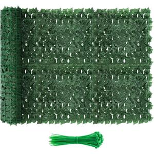 Artificial Ivy Privacy Fence Screen, 120x40 inch Dense Leaf Green Ivy Wall Panel, Super Privacy Greenery Backdrop Faux Ivy Greenery for Patio, Balcony, Garden, Backyard Indoor Outdoor Decor (Dense 120in x 40in)