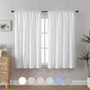 Aiyufeng White 54 Inch Length 2 Panels Set, Soft Airy 3D Embossed Textured Window Curtains for Bedroom Living Room, Modern Semi Fabric Rod Pocket Curtains, 38"Wx54"L Inches