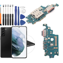Dock Connector for Samsung Galaxy S21+ Plus 5G Charging Port Flex Cable Replacement for Samsung Galaxy S21 Plus 5G G996U USB Charger Dock Board Connector with Tools(Black)