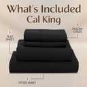 Utopia Bedding California King Size Sheet Set 4 Piece Bed Sheets, Soft and Breathable Microfiber, Includes 1 Fitted Sheet, 1 Flat Sheet and 2 Pillowcases Oeko Tex (Black)