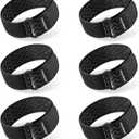 Trilancer Elastic Strap with Non-Slip Strips, 36 x 5 cm (6 Pieces) Heavy Duty, Versatile Velcro Straps for Extensions, Cables, Ropes, Hoses, Bicycles
