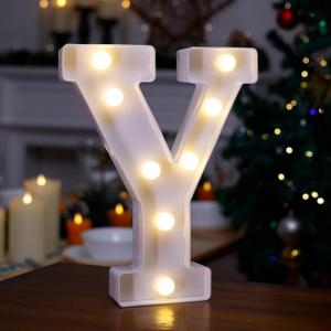 LED Marquee Sign Light Up Letters, Alphabet Light Up Sign, Battery Powered LED Letter Lights for Night Light, Wedding, Birthday, Party, Christmas or Home Decor (Y)