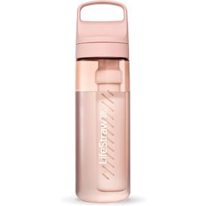LifeStraw Go Series  BPA-Free Water Filter Bottle for Travel and Everyday use removes Bacteria, parasites and microplastics, Improves Taste, 22oz Cherry Blossom Pink