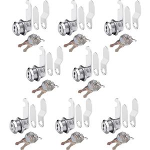 Cabinet Locks 8 Packs Keyed Different Cam Lock 1-1/8 Inch 30mm with 3PCS Different Lock Plates for Kitchen Cabinet Cupboards File Cabinet Dresser