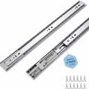 2 Pairs 18 Inch Soft Close Drawer Slides Heavy Duty Side Bottom Mount Rails, Ball Bearing Full Extension Dresser Kitchen Cabinet Drawer Slide, 100 Lbs Load Capacity