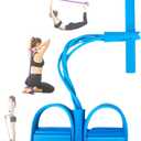 21 Fitness Resistance Bands-4 Tube Pedal Ankle Puller - 2023 New Sit up Leg Stretch Rope Exercise Bands with Handles, Stretching Workout Fitness Bands for Arm Weights Exercise Equipment (Blue)