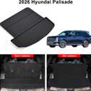Large Cargo Mat for 2026 Hyundai Palisade,TPE All Weather Protection Car Trunk Mat Custom Fit for 2026 Hyundai Folding Cargo Liner Accessories - Black